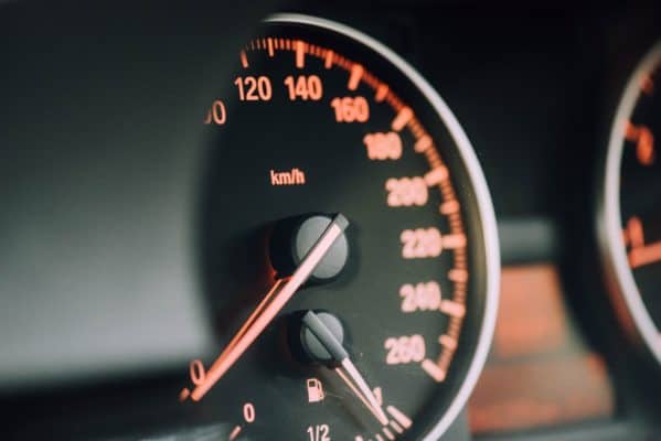 speedometer of a car
